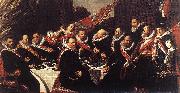 HALS, Frans Banquet of the Officers of the St George Civic Guard (detail) af Spain oil painting reproduction